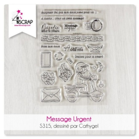 Message Urgent - Tampon transparent Scrapbooking Carterie