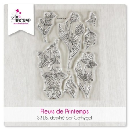 Fleurs de Printemps - Tampon transparent Scrapbooking Carterie