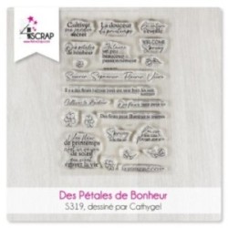 Des Pétales de Bonheur - Tampon transparent Scrapbooking Carterie