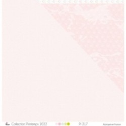 "Arcs en ciels blancs sur fond rose" - Papier imprimé Scrapbooking Carterie