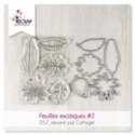 Duo de tampons et matrices de coupe assorties avec des feuilles exotiques