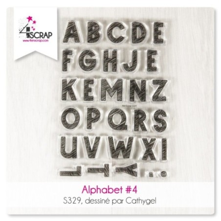 Alphabet 4 - Tampon transparent Scrapbooking Carterie