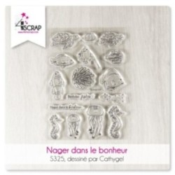 Nager dans le bonheur - Tampon transparent Scrapbooking Carterie