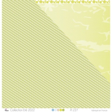 "Motif ananas vert sur fond blanc" - Papier imprimé Scrapbooking Carterie