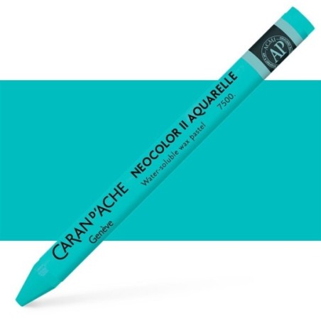 Neocolors II Turquoise Blue Pencil - Watercolor Scrapbooking Cardboard