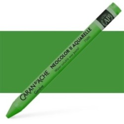 Neocolors II Chromium Oxide Green Pencil - Watercolor Scrapbooking Cardboard