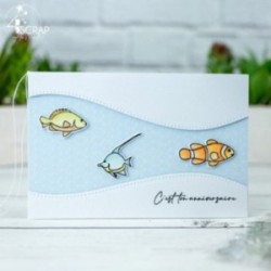 Swimming with Happiness- Clear stamp Scrapbooking Card making