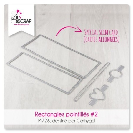 Rectangles pointillés 2 - Matrice de coupe Scrapbooking Carterie Slim