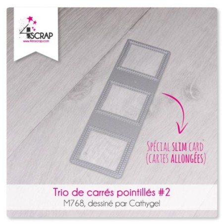 Trio de carrés pointillés 2 - Matrice de coupe Scrapbooking Carterie slim