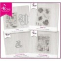 Pack de tampons et matrices de coupe assorties sur le thème masculin, grunge et free.