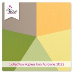 Pack de 5 papiers unis assortis pour le scrapbooking dans des couleurs  d’automne.