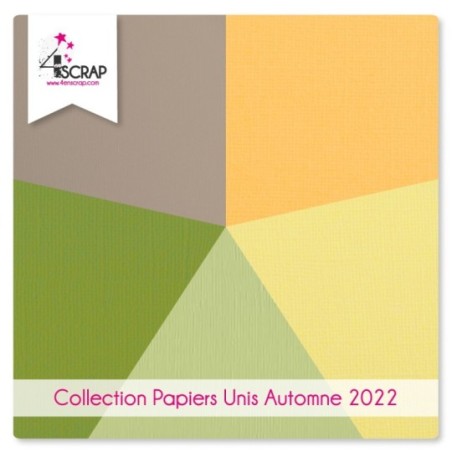 Pack de 5 papiers unis assortis pour le scrapbooking dans des couleurs  d’automne.