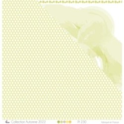Printed paper "Duo of white summer leaves on green background"- Scrapbooking Cardboard