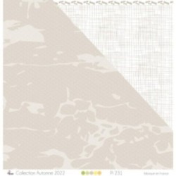 Printed paper "Duo of white summer leaves on green background"- Scrapbooking Cardboard