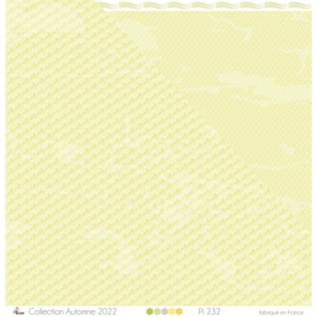 Printed paper "Duo of white summer leaves on green background"- Scrapbooking Cardboard
