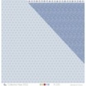  Papier imprimé de scrapbooking avec une chute de flocons de neige blancs sur fond bleu