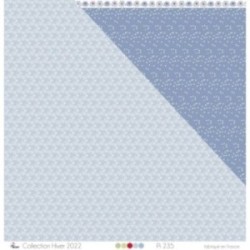  Papier imprimé de scrapbooking avec une chute de flocons de neige blancs sur fond bleu
