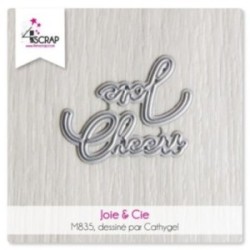 Matrice de coupe de scrapbooking du mot "joie" et "cheers".