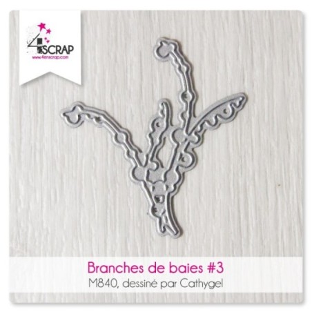 Matrice de coupe de scrapbooking en forme de branches de baies.