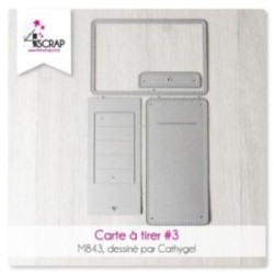 Matrice de coupe de scrapbooking pour faire des cartes à tirer (carte cadeau, chèque, lettres...).