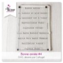Tampon transparent "bonne année 4" avec des textes pour les cartes de voeux de scrapbooking.