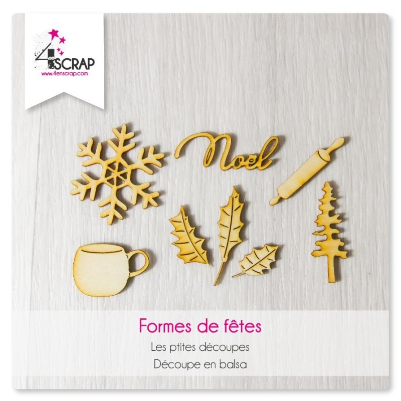 Embellissement de scrapbooking en bois de différentes formes de fêtes (flocon de neige, houx, noël...) Embellissement de scrapbooking en bois de différentes formes de fêtes (flocon de neige, houx, noël...)