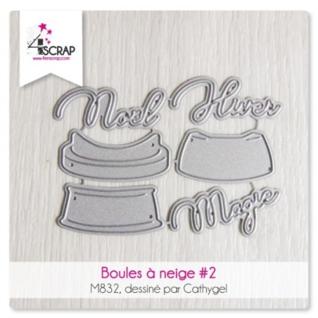 Matrice de coupe de scrapbooking "boules à neige 2" pour faire des boules à neige de noël.