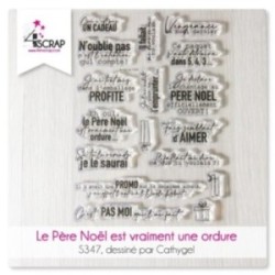 Set de tampon transparent de scrapbooking "le père noël est vraiment une ordure" sur le thème de noël.