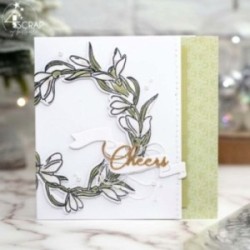 Matrice de coupe de scrapbooking sur le thème des fêtes, représentant des fleurs de perce neige.