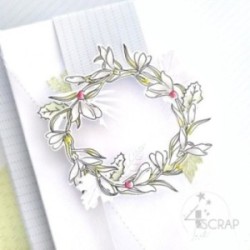 Matrice de coupe de scrapbooking sur le thème des fêtes, représentant des fleurs de perce neige.