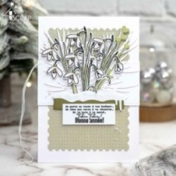 Matrice de coupe de scrapbooking pour faire des pancartes d'hiver avec de la neige.