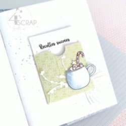 Duo tampons transparents et matrices de coupe de scrapbooking avec des mugs gourmands.