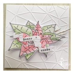 Pack de produits de scrapbooking "fleurs d'hiver", avec des tampons transparents et matrices de coupe de poinsettias et perce-ne