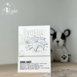 Tampon transparent "bonne année 3" avec des textes pour les cartes de voeux de scrapbooking.