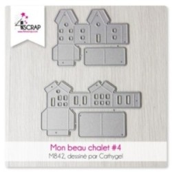 Matrice de coupe de scrapbooking "mon beau chalet 4" pour faire des petits chalets décoratifs en volume.