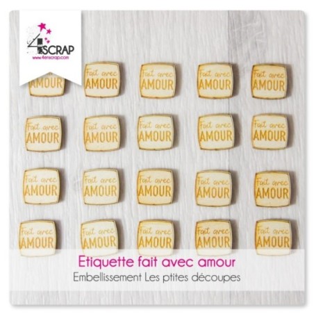 Embellissement de scrapbooking en bois de formes d'étiquettes de fêtes.