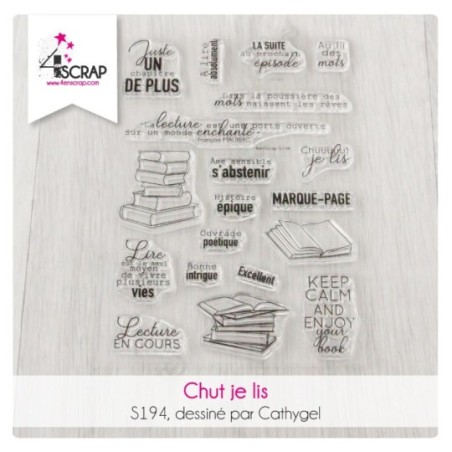 Clear Stamp Scrapbooking Card making book - Hush I'm reading