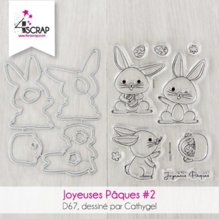 Joyeuses Paques 2 - Duo tampons transparents et die