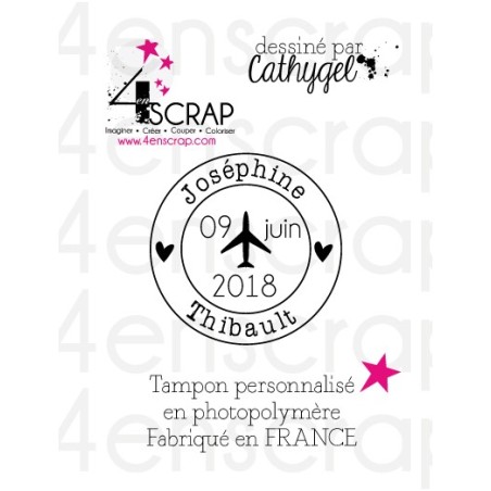 Tampon transparent personnalisé Scrapbooking Carterie - Mariage Coeur