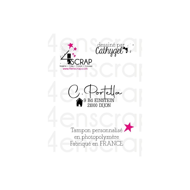Rubber customized stamp Scrapbooking Card Making - Address "House" Rubber customized stamp Scrapbooking Card Making - Address "House"
