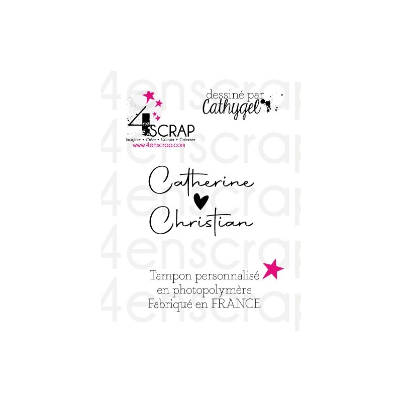 Mariage "Coeur" - Tampon en caoutchouc personnalisé Mariage "Coeur" - Tampon en caoutchouc personnalisé