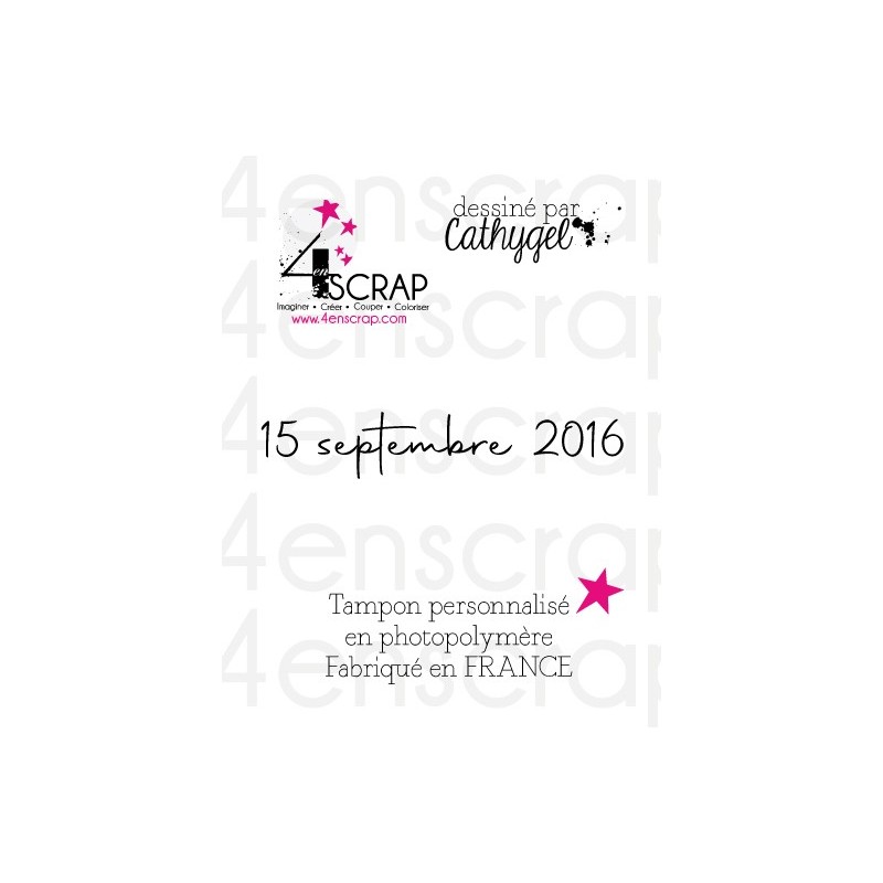 Rubber customized stamp Scrapbooking Card Making - Date "Elégant" Rubber customized stamp Scrapbooking Card Making - Date "Elégant"