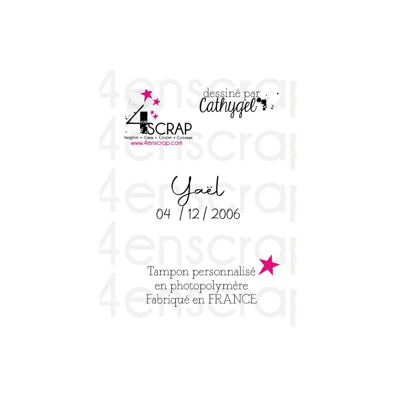 Rubber customized stamp Scrapbooking Card Making - Birth "Elegant" Rubber customized stamp Scrapbooking Card Making - Birth "Elegant"