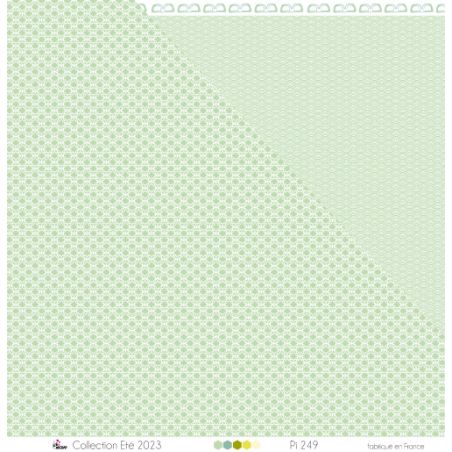 White interlaced circles on emerald green background - Printed paper